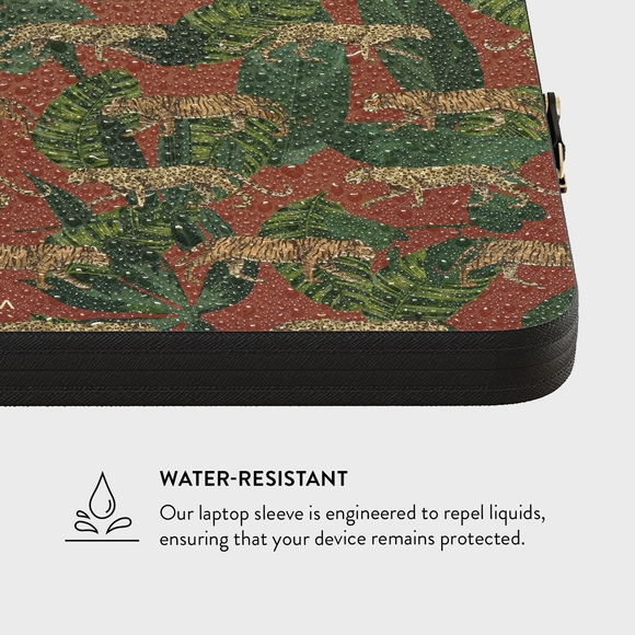 Burga Red Jungle Leopard Print Laptop Sleeve - Picture 3 of 8